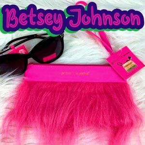 NWT Betsey Johnson Neon Pink Wristlet + FREE GIFT